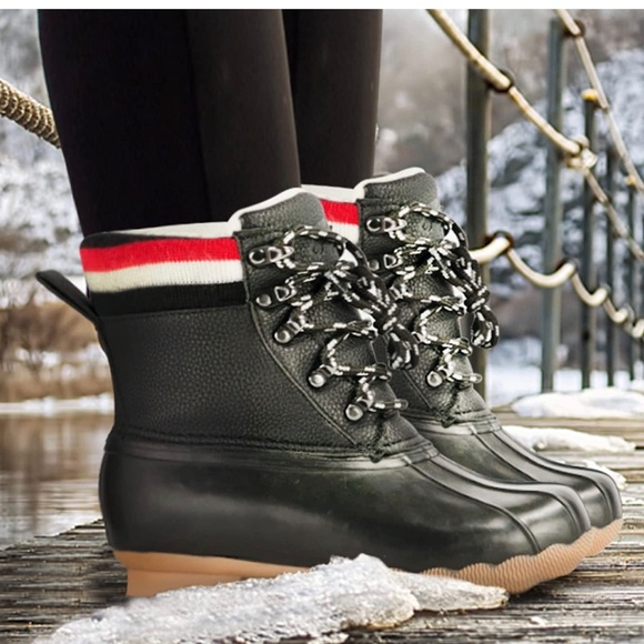 8 Fans Womens Duck Bean Boots, Waterproof Ankle Rain Boots Insulated Warm - Picture 1 of 5